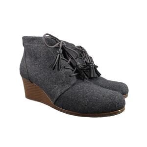 Dr Scholls Shoes Womens 8 Booties Wedge Kennedy Lace Up Comfort Chukka Charcoal